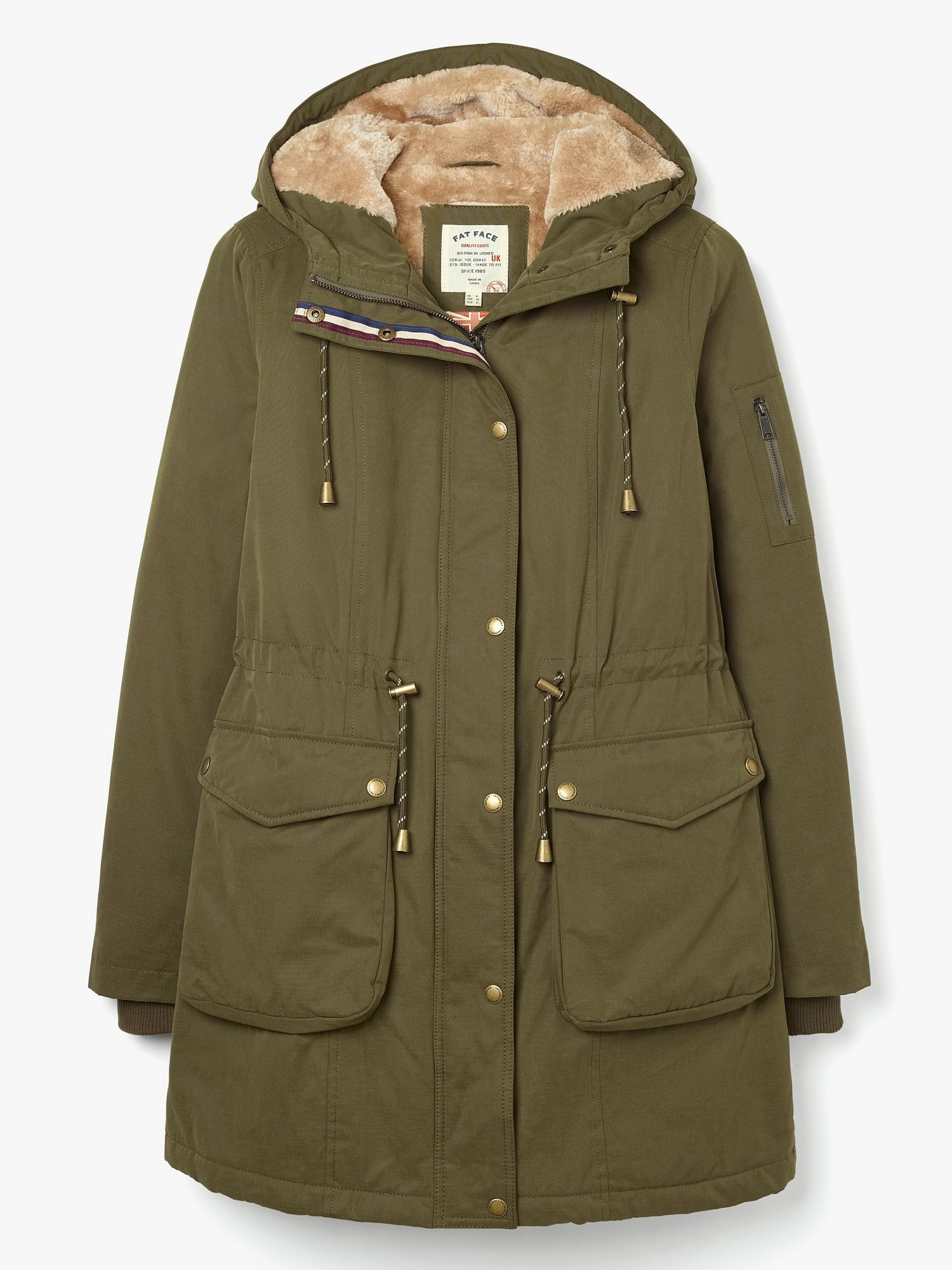 FATFACE Maya Parka Coat in Dark Green | Endource