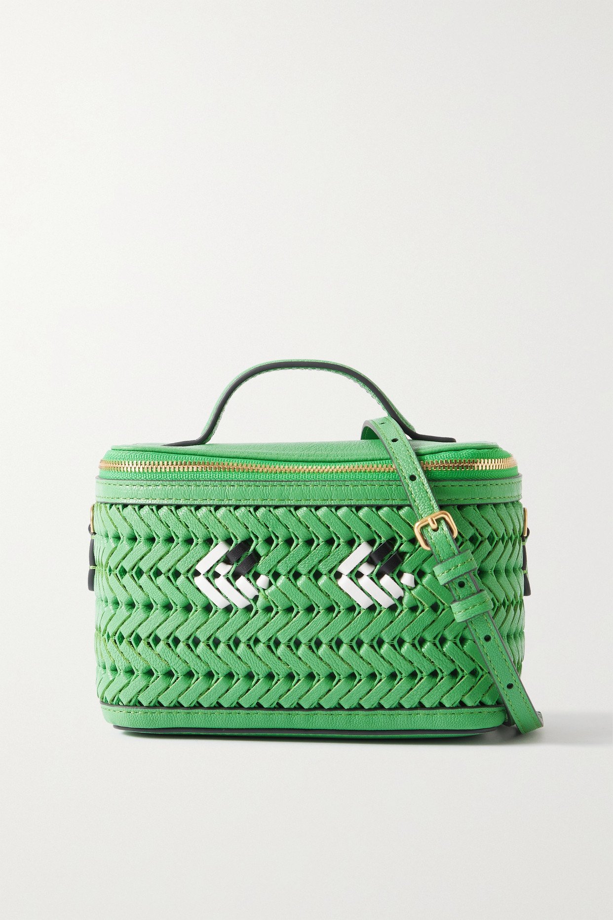 Anya Hindmarch Neeson tasseled woven leather tote - Women - Green Shoulder Bags
