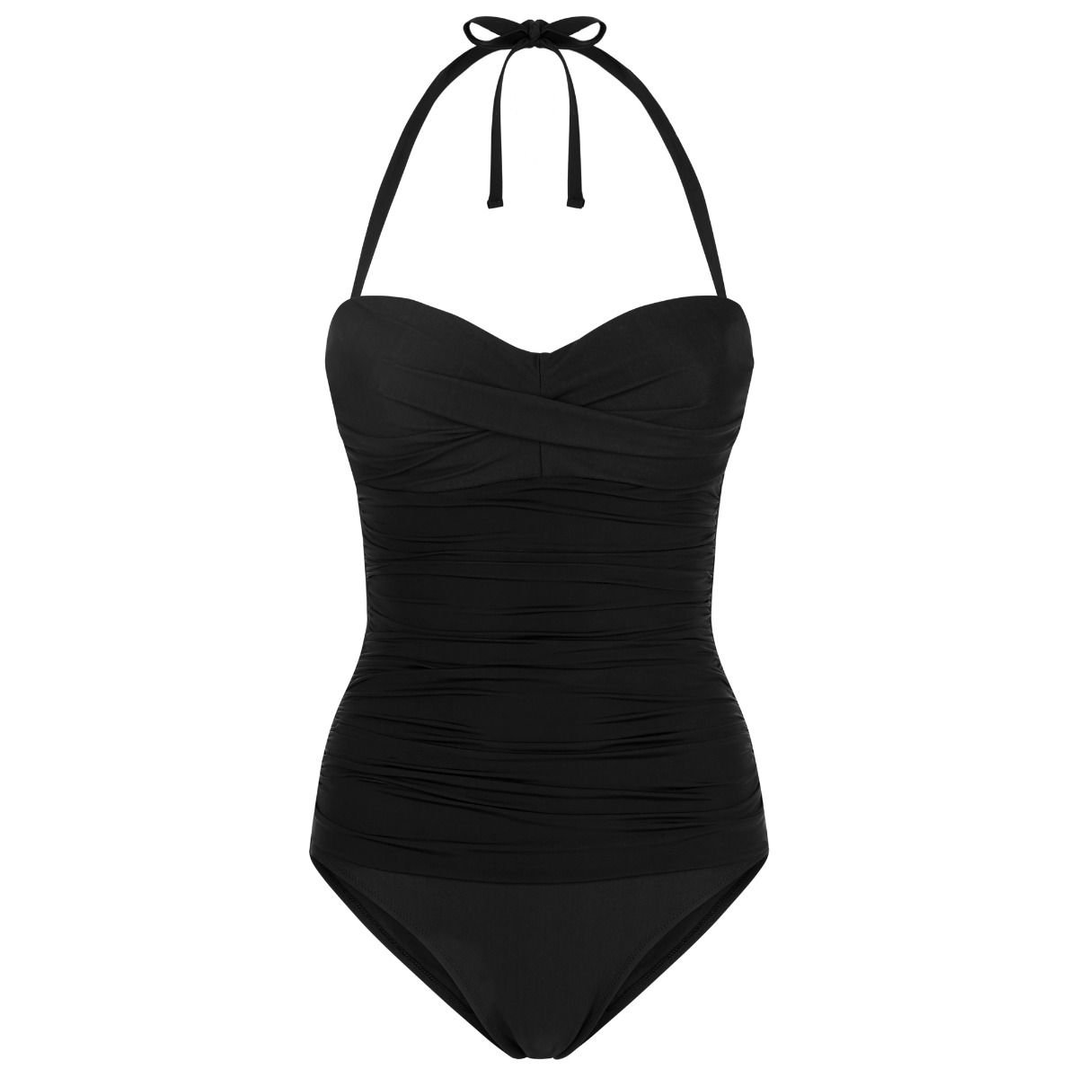 Black Ruched Bandeau Swimsuit by bpc selection