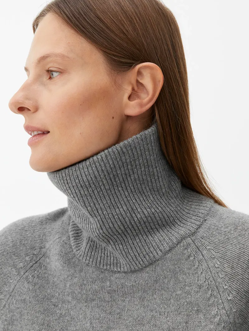 Raglan-Sleeve Cashmere Roll-Neck Jumper