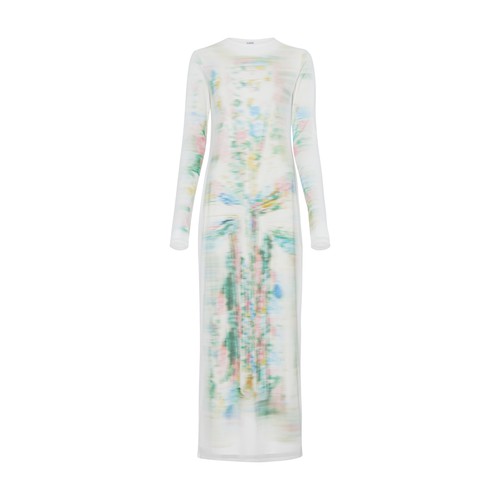 long pastel dresses with sleeves Ladivine CD233C Long Sleeve Shimmering A Line Dress, Silver / 22