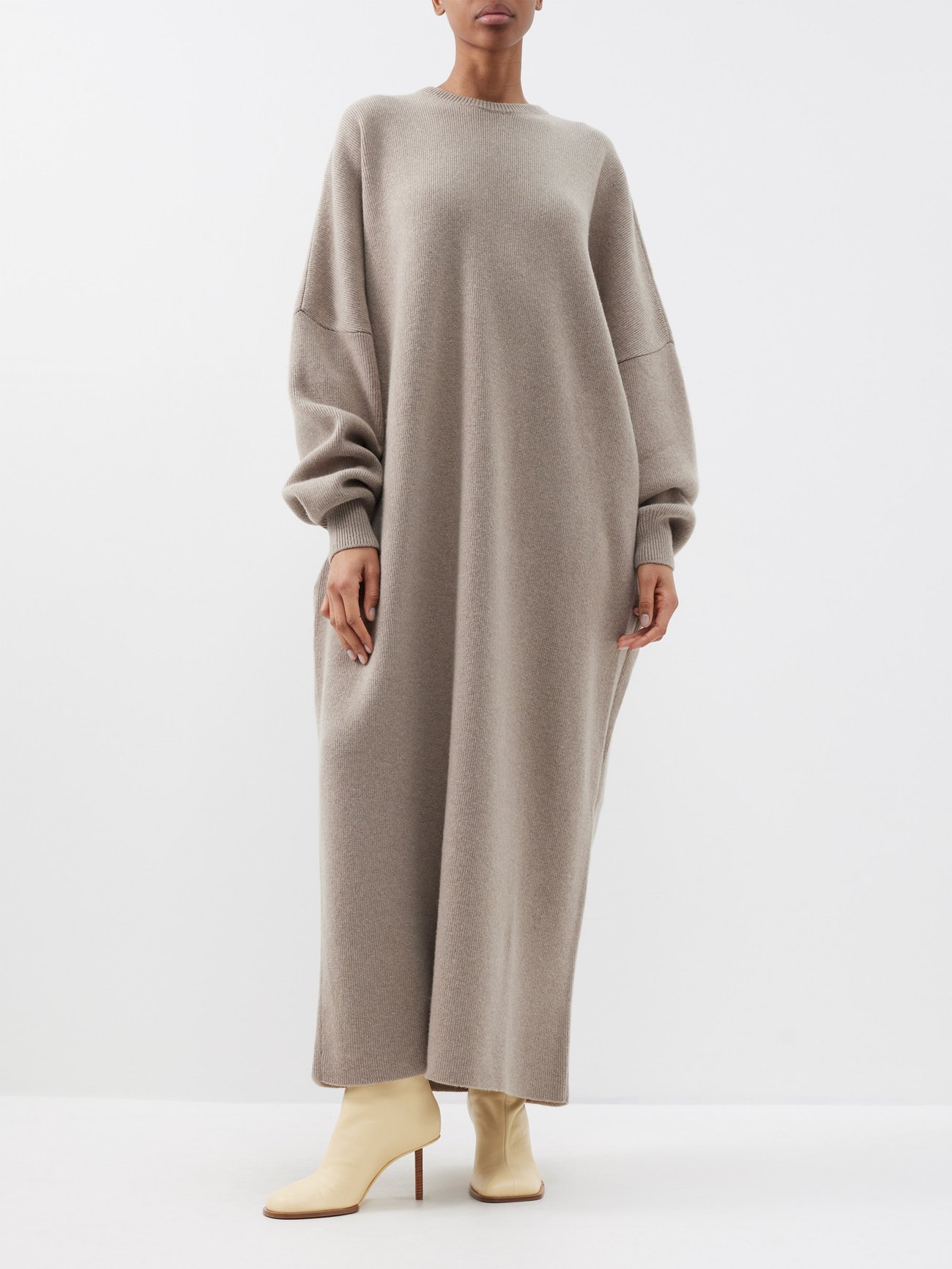 midaxi knit dress Sheer Detail Textured Knit Midaxi Dress | Celyina main image 0