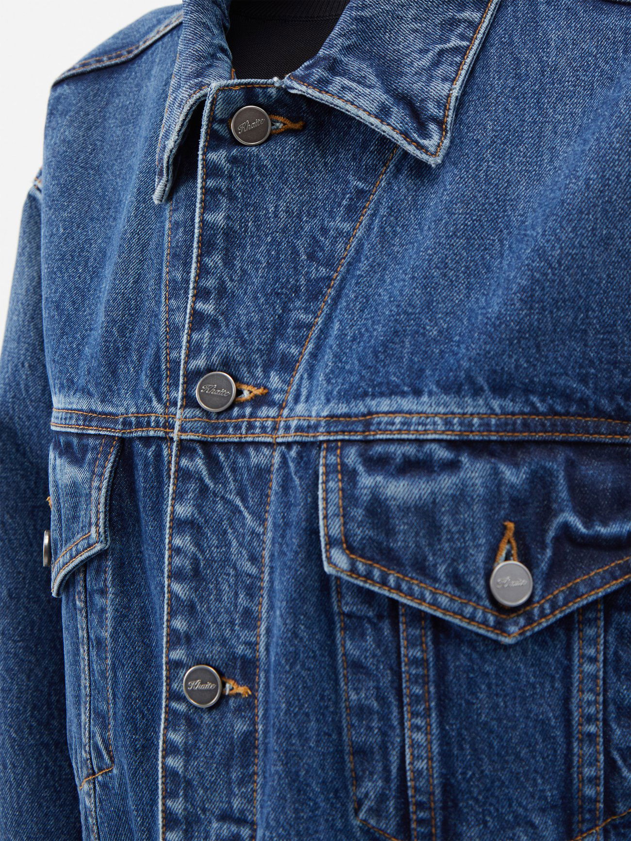 KHAITE Grizzo Studded Denim Jacket | endource