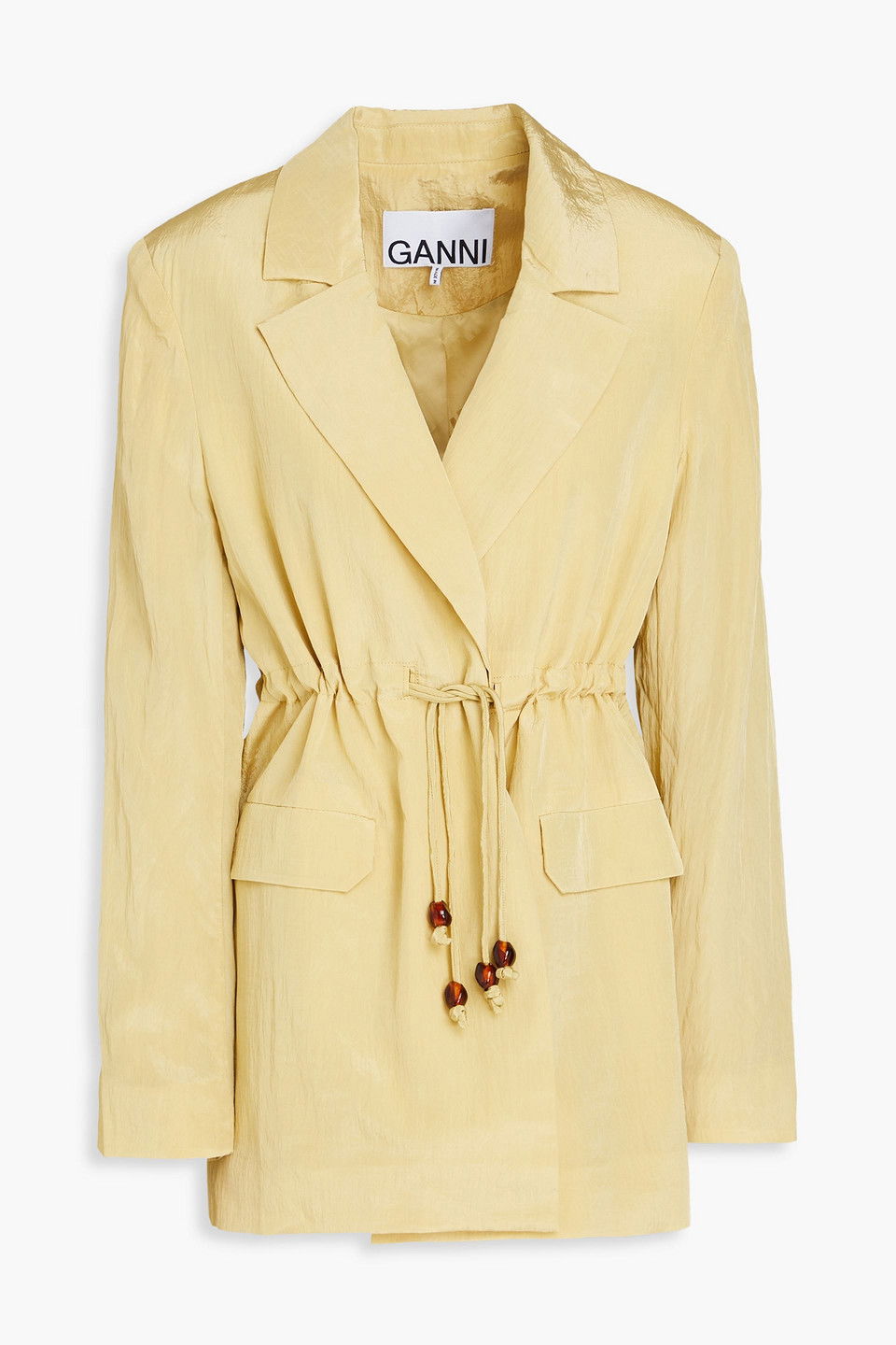 Ganni Crinkled Taffeta Tie Strap Blouse - Red Alert main image 1