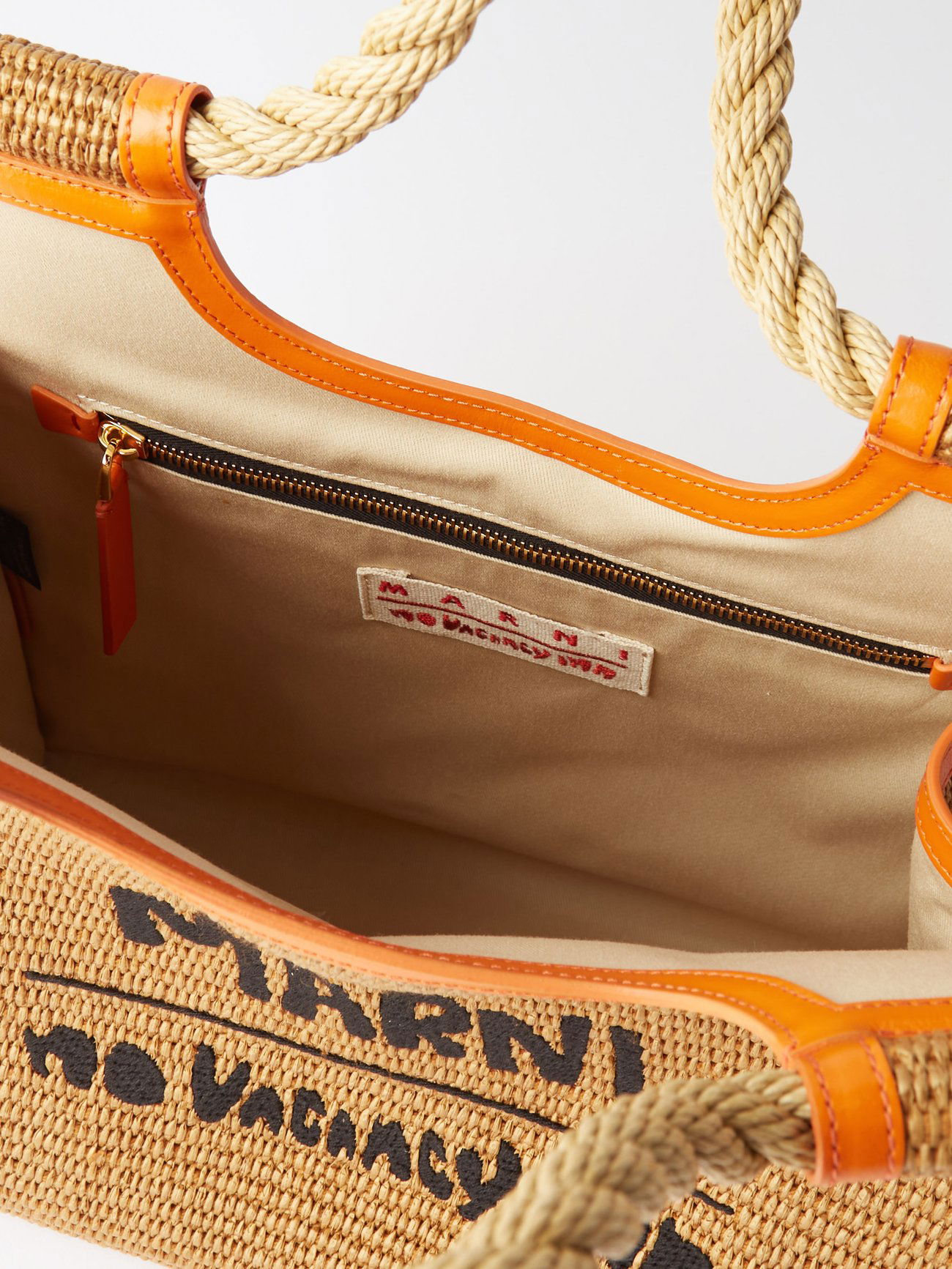 MARNI Marni x No Vacancy Inn - Fringed Faux Raffia Tote Bag | endource