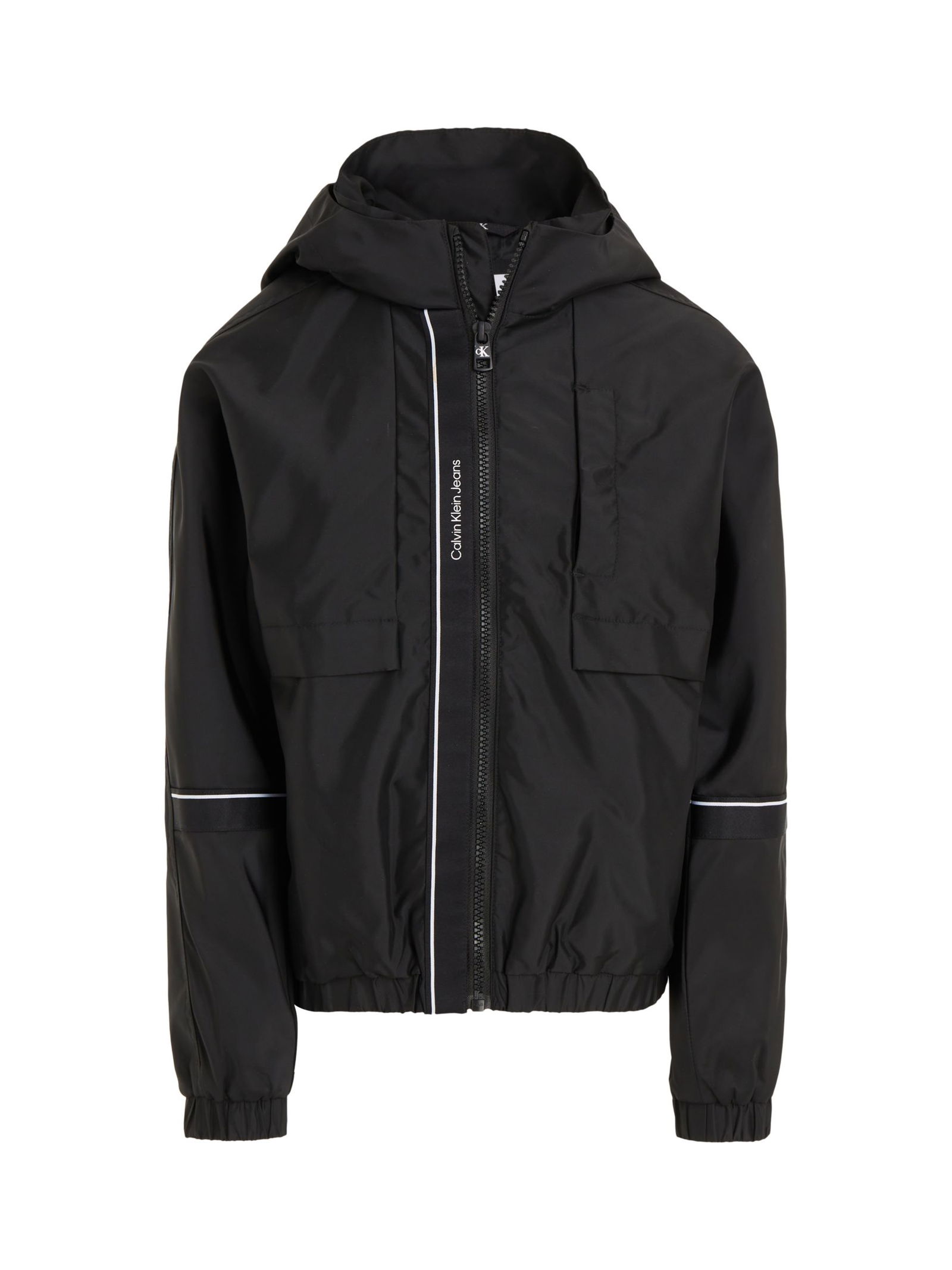 CALVIN KLEIN Tape Logo Windbreaker in Ck Black | Endource