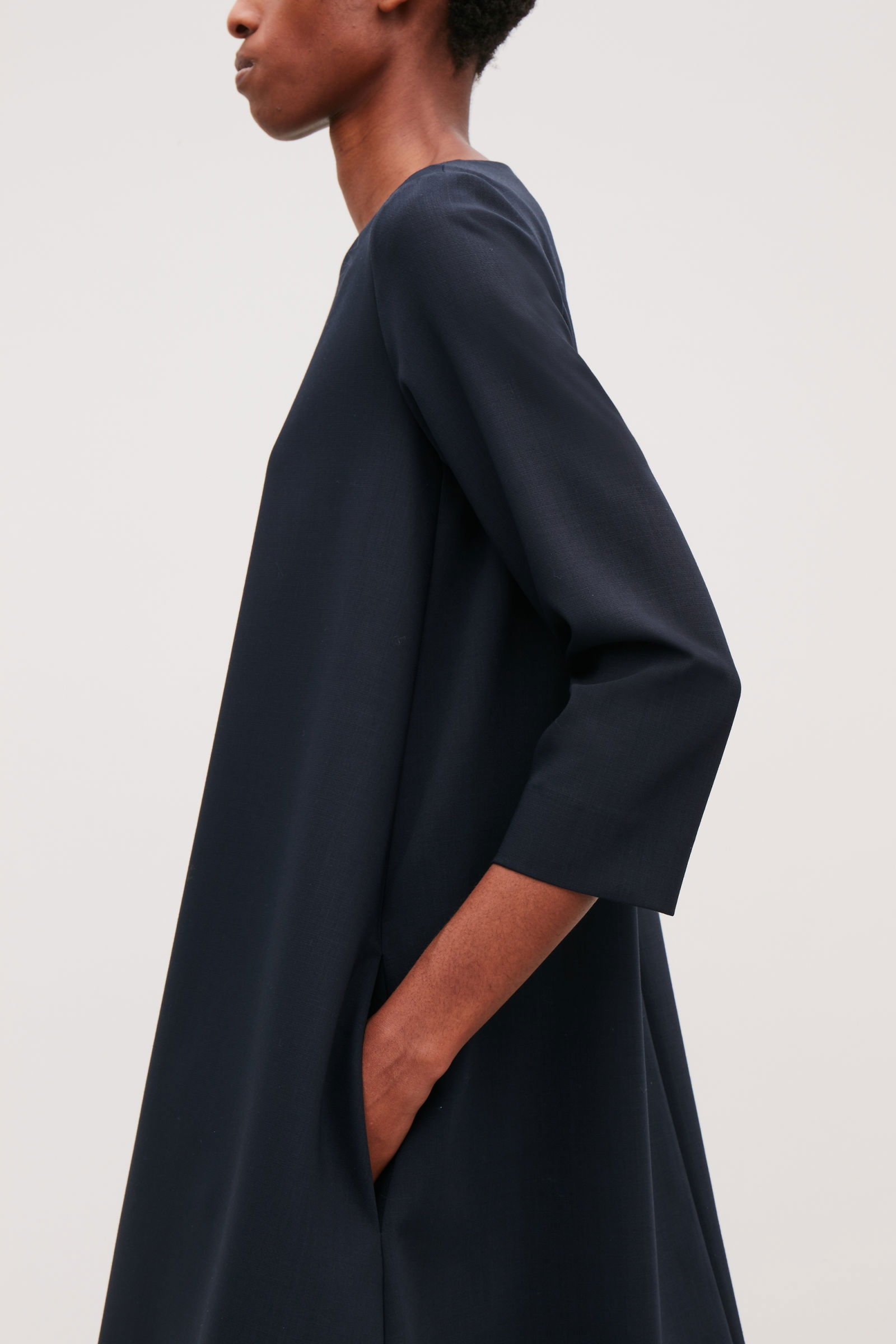 COS Wide-Neck A-Line Wool Dress | endource