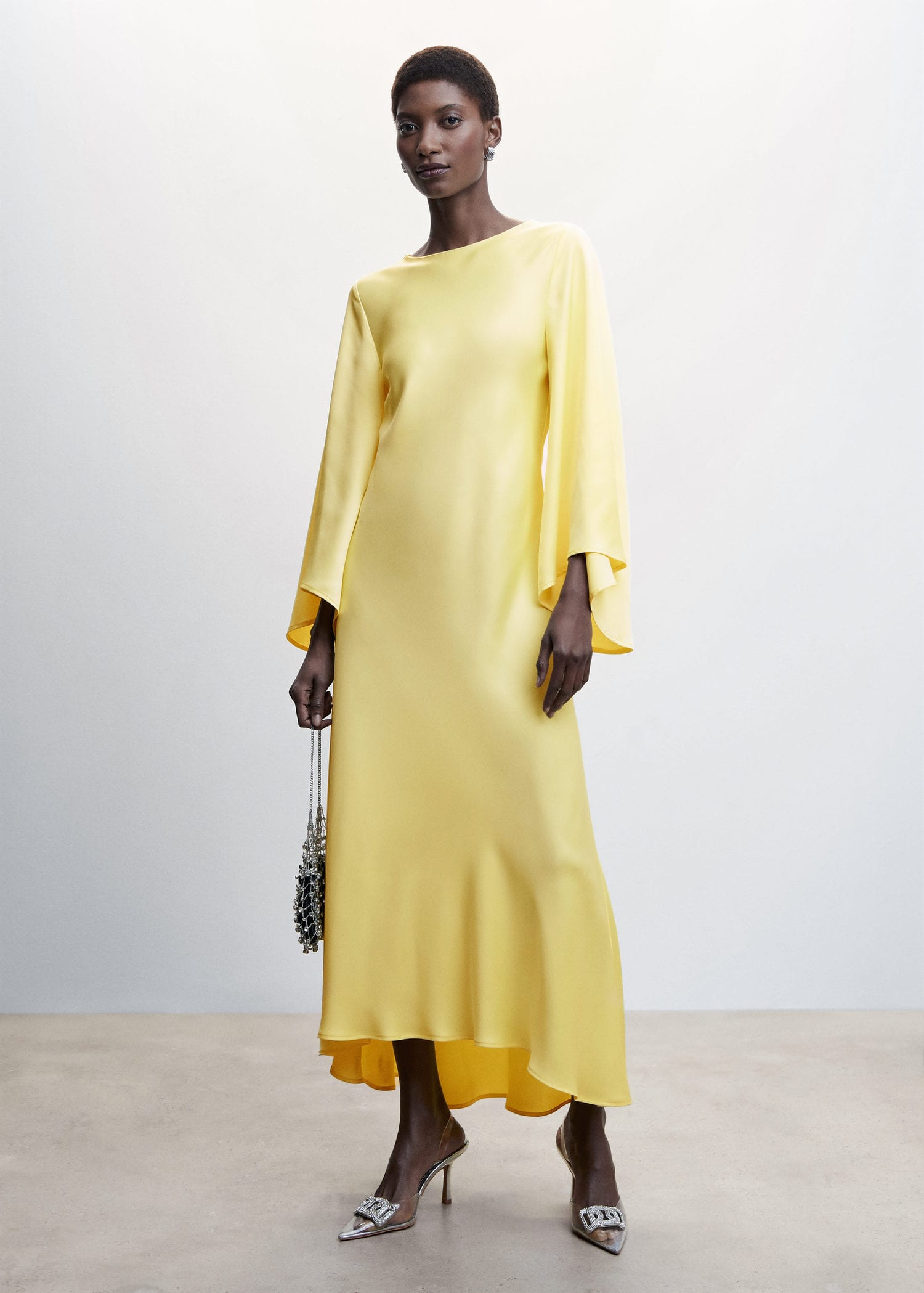 mango flared dress with openings Flared dress with openings - Women