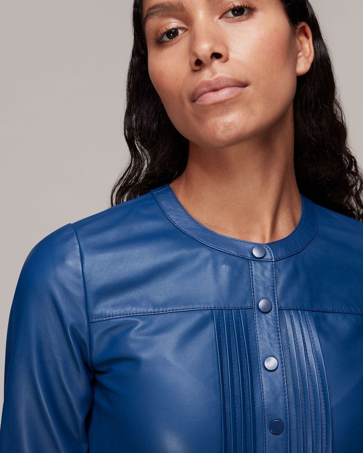 WHISTLES Pintuck Leather Midi Dress | endource