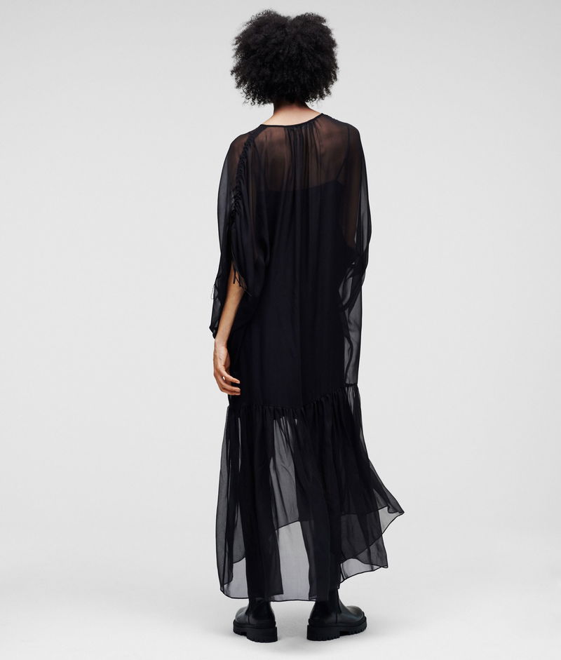 KARL LAGERFELD Silk Maxi Evening Dress | endource