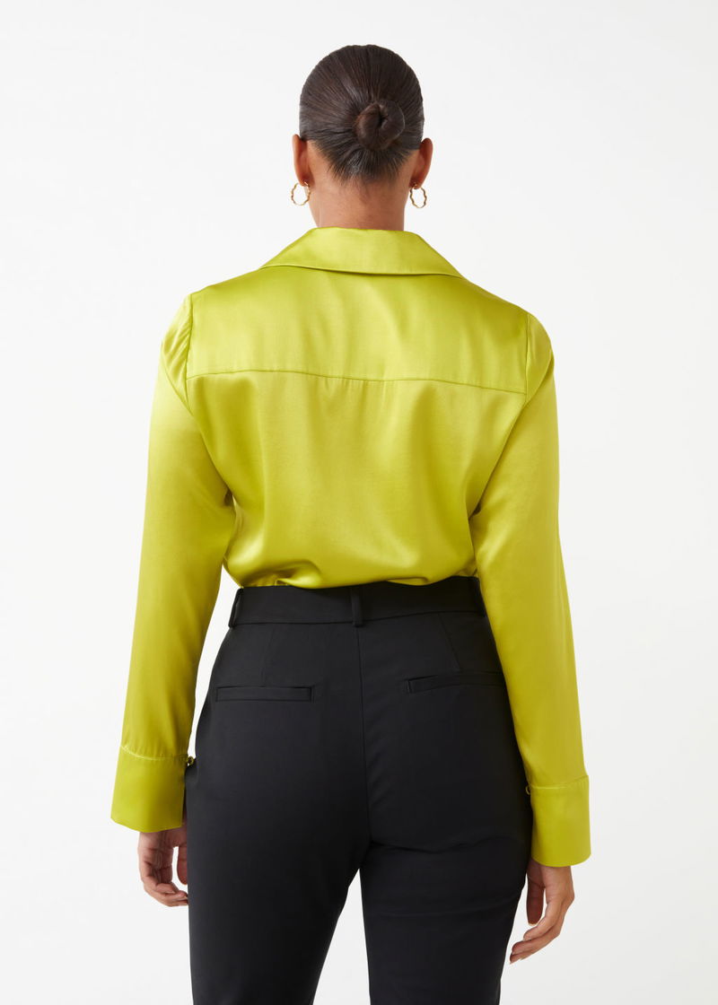 yellow silk shirt