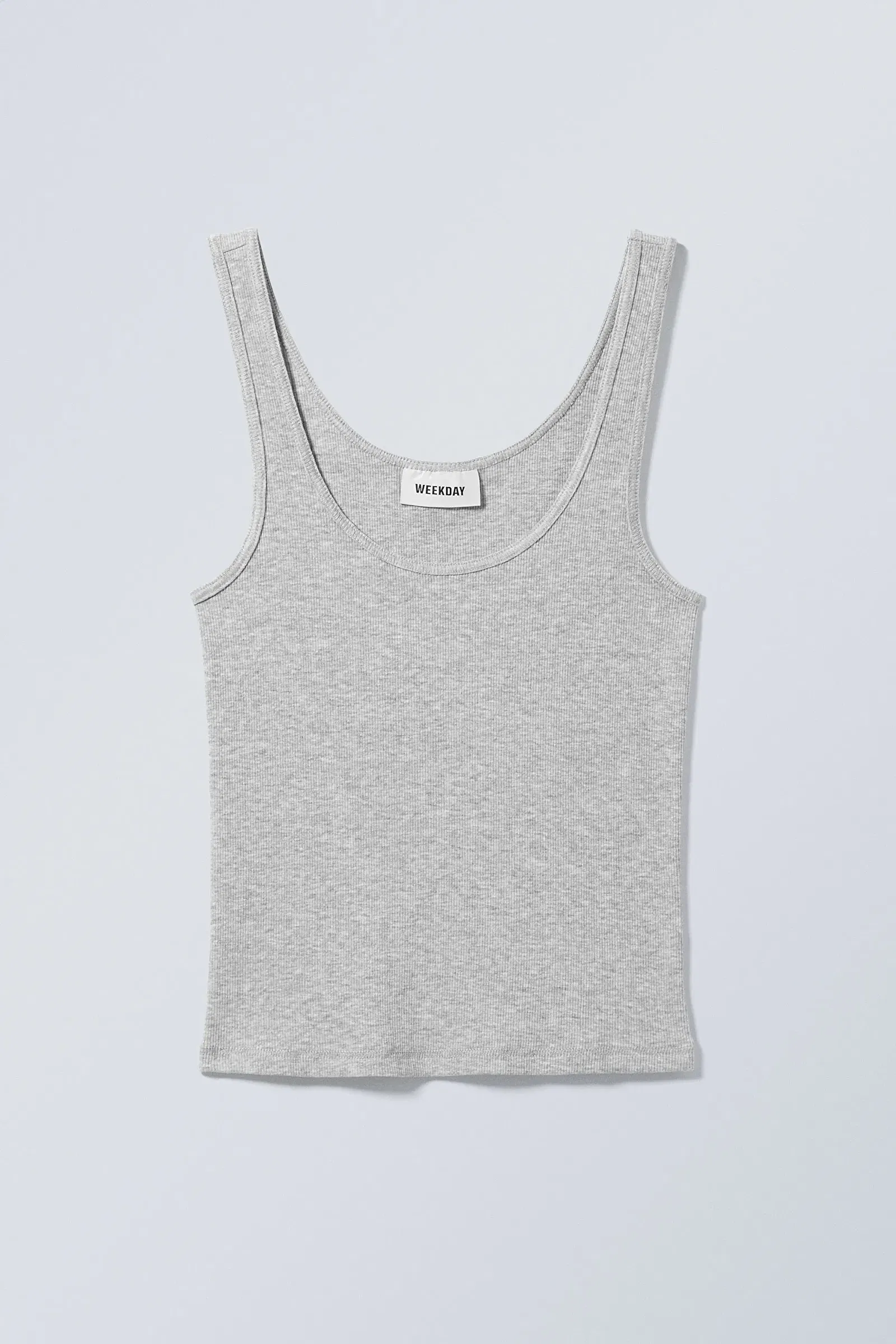 WEEKDAY Open Neck Tank Top in Dusty Grey