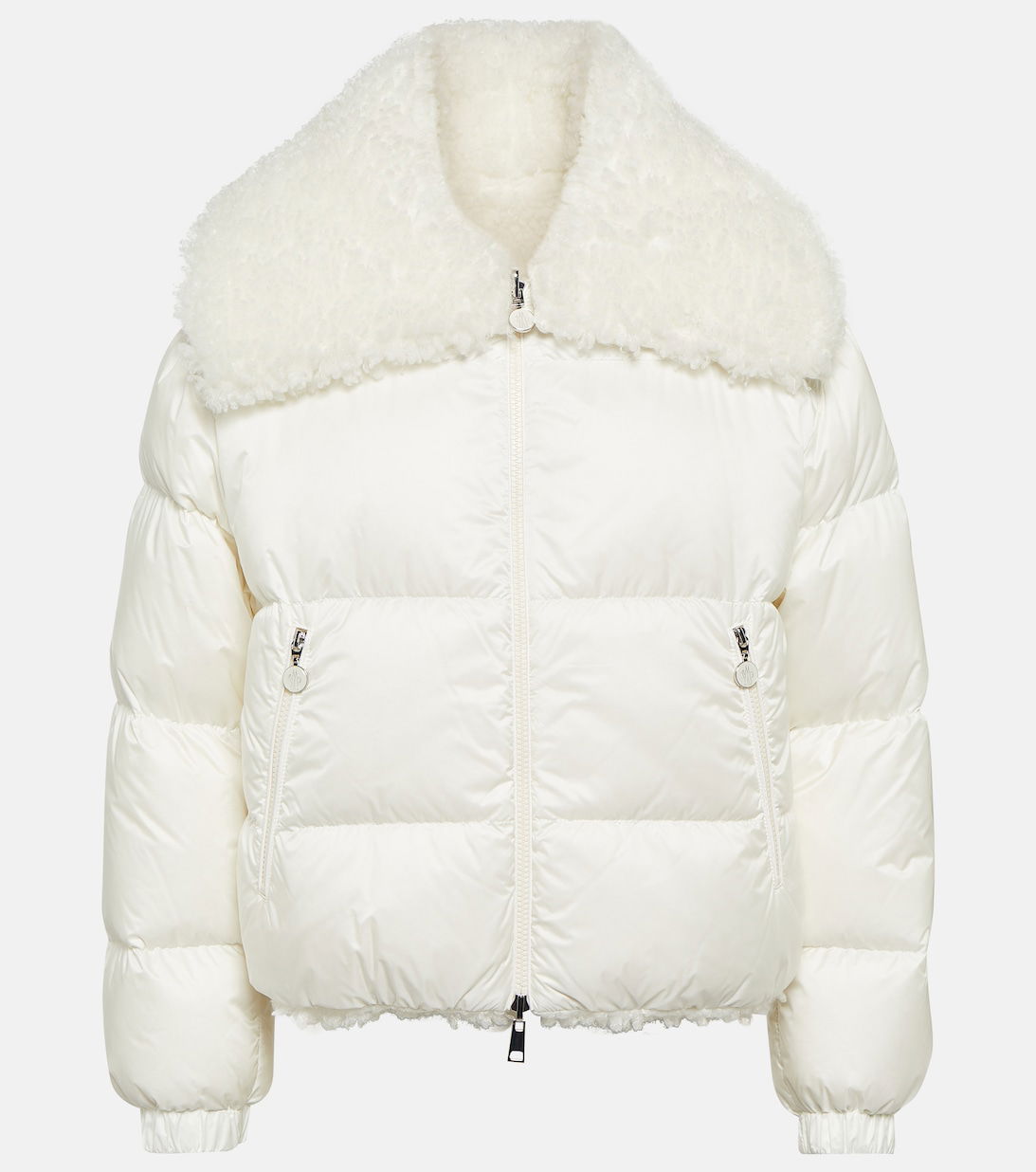 MONCLER Murray Faux Shearling-Trimmed Jacket in White | Endource