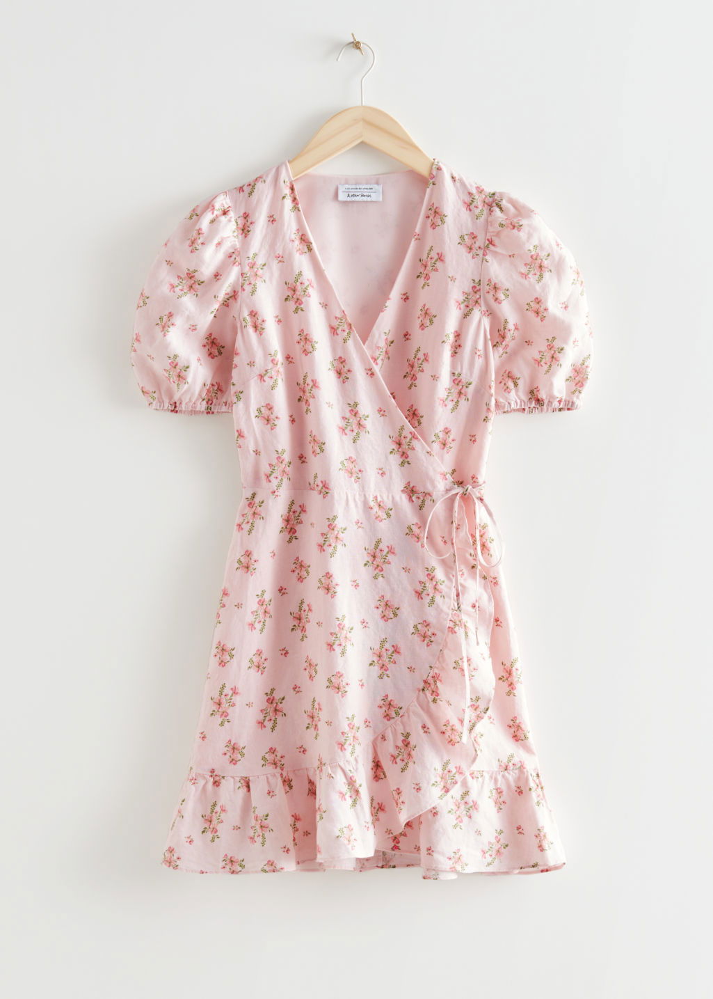 & OTHER STORIES Puff Sleeve Wrap Mini Dress | endource
