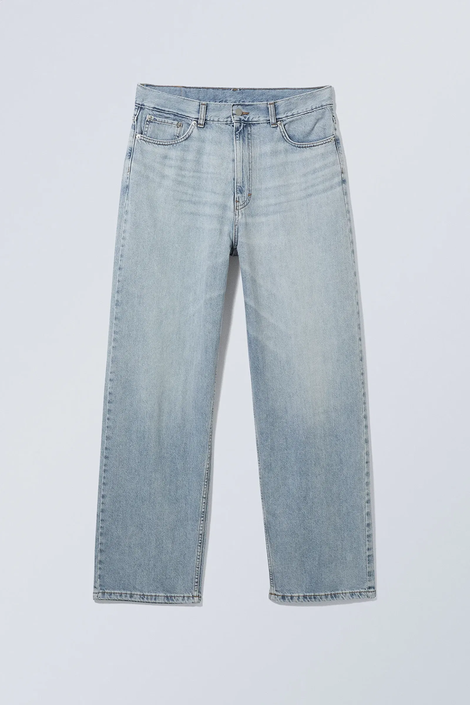 WEEKDAY Galaxy Loose Straight Jeans in Moon Blue | Endource