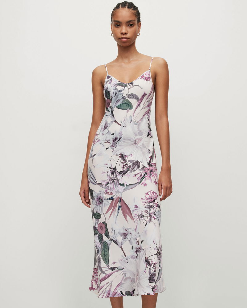 ALLSAINTS Bryony Leondra Floral Midi Slip Dress endource