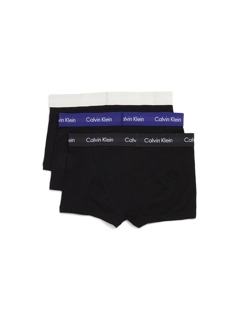 Calvin Klein Low Rise Cotton Stretch Trunks, Pack of 3, Black at John Lewis  & Partners
