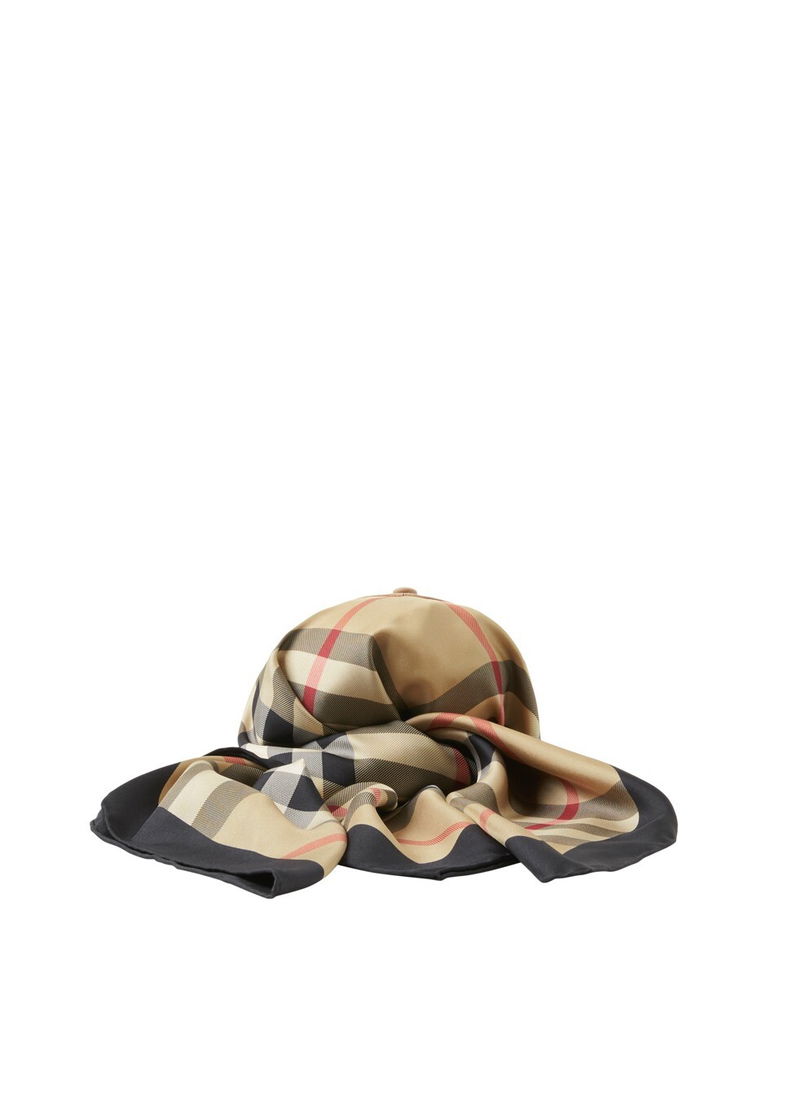 BURBERRY Scarf Tie Detail Cotton Baseball Cap endource