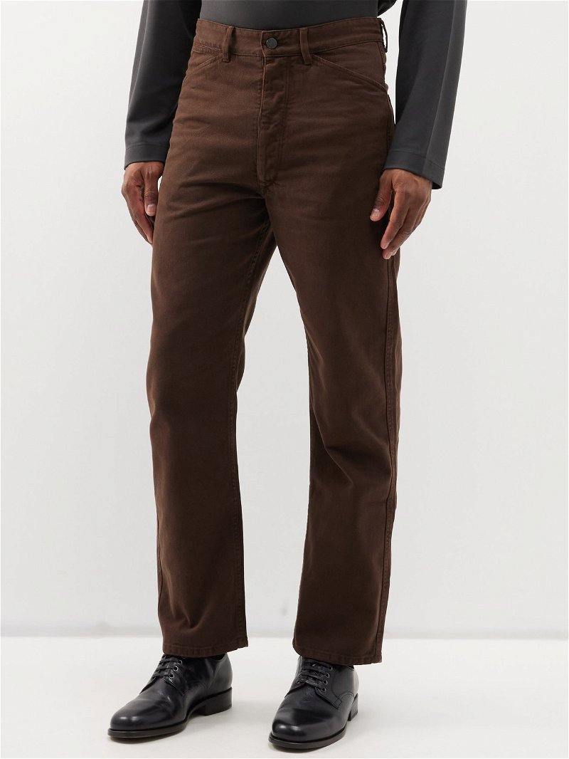 LEMAIRE Curved-Leg Five-Pocket Trousers in Brown