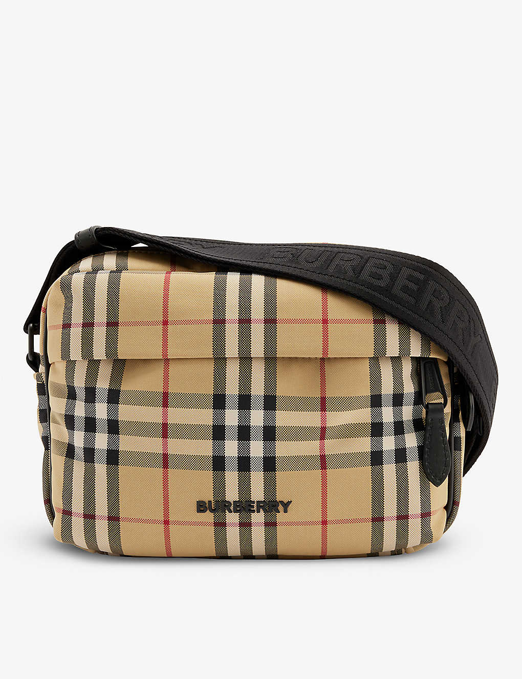 Burberry Logo Printed Checked Mini Bag