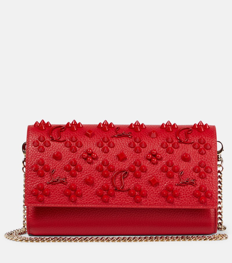 Christian Louboutin Paloma Embellished Leather Clutch Bag