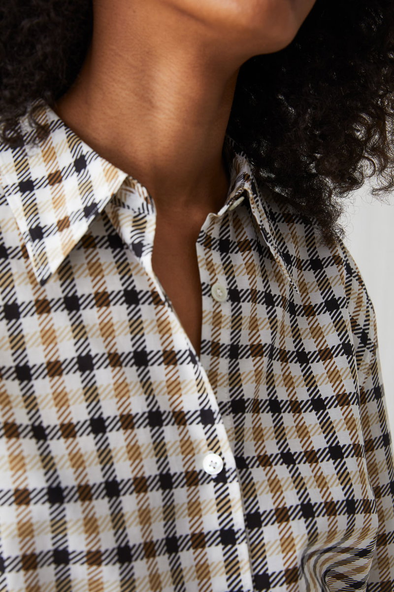 ARKET Cotton Silk Check Shirt | Endource