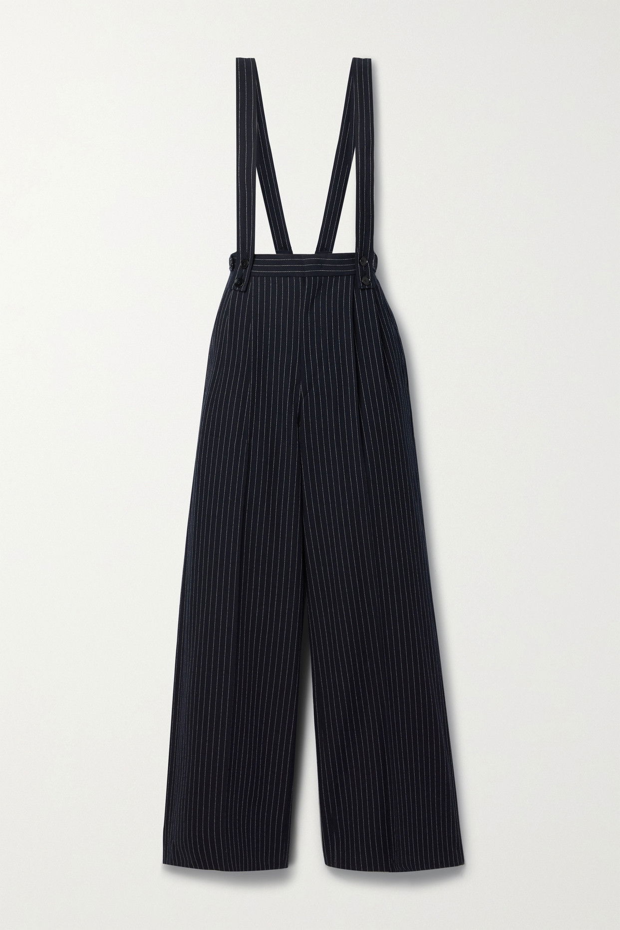 Jessica Pleated Pinstriped Crepe Wide-Leg Pants