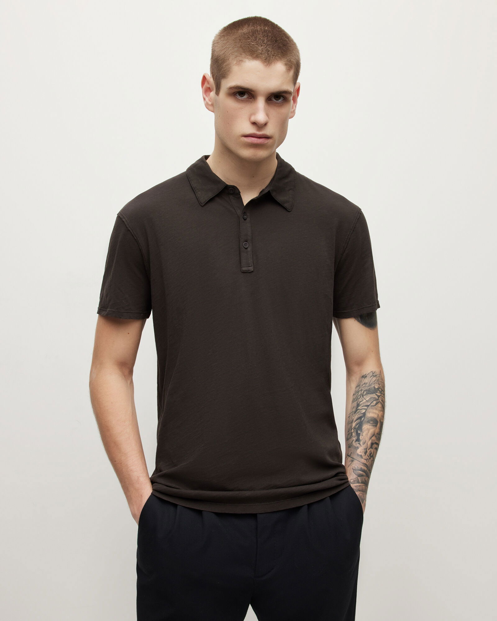 ALLSAINTS Figure Short Sleeve Polo Shirt endource