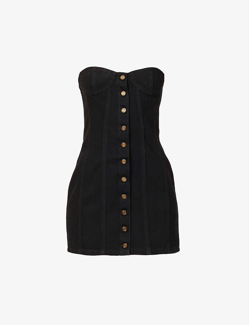 saint laurent denim dress Saint Laurent Size S Stonewashed Denim Mini Dress Denim Blue