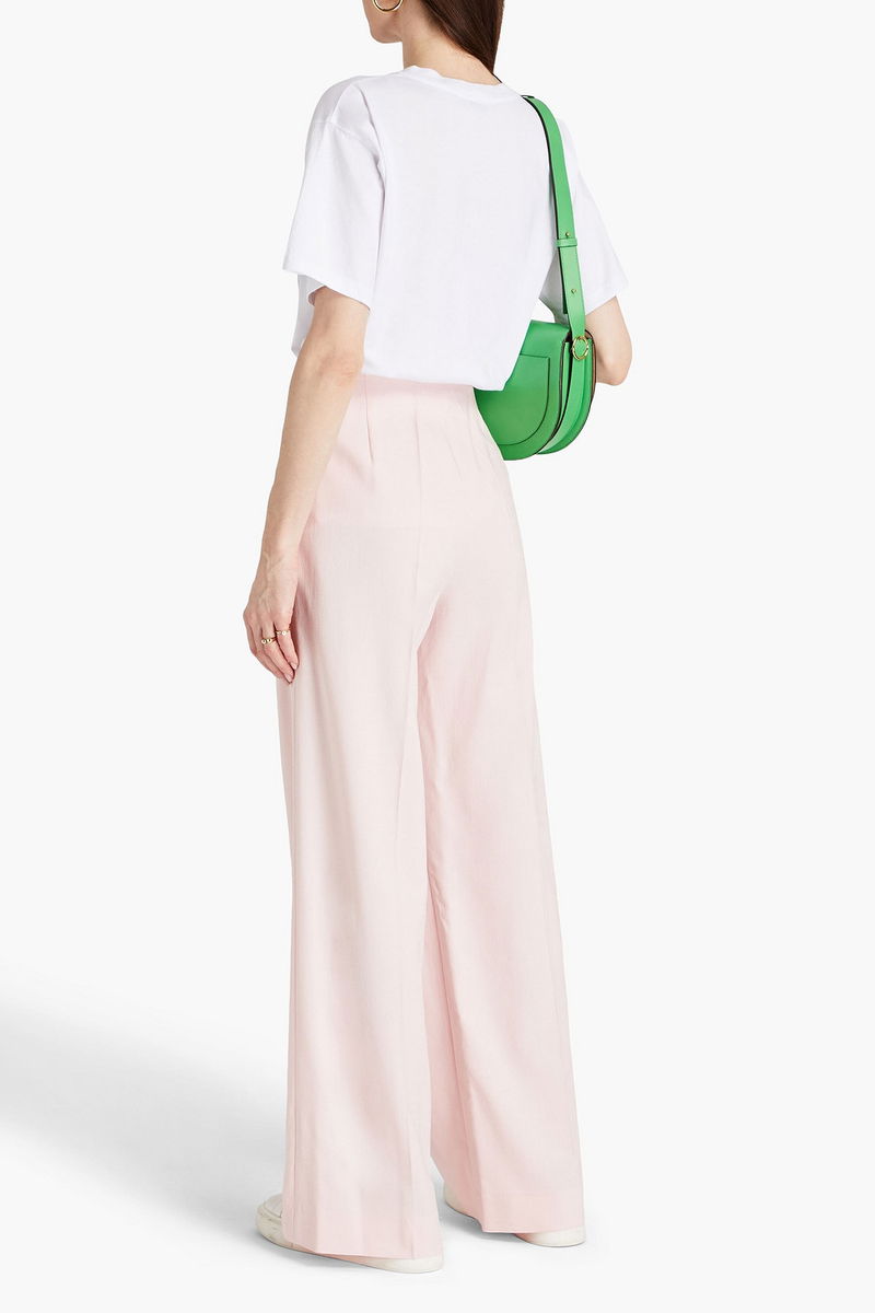 SANDRO Enrique Grain De Poudre Wide-Leg Pants in Pink