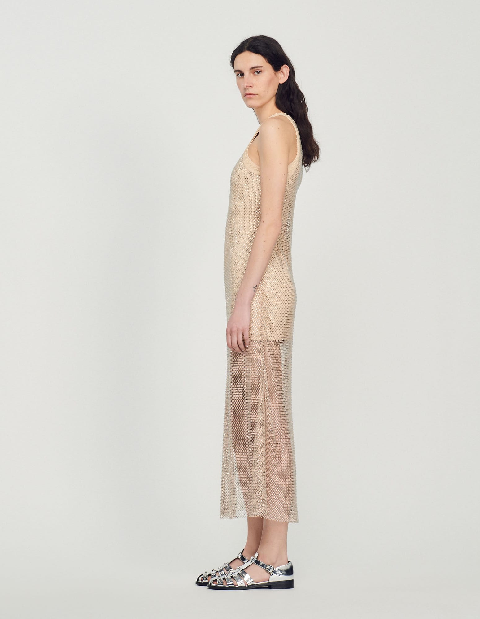 green emerald velvet dress Sandro main image 1