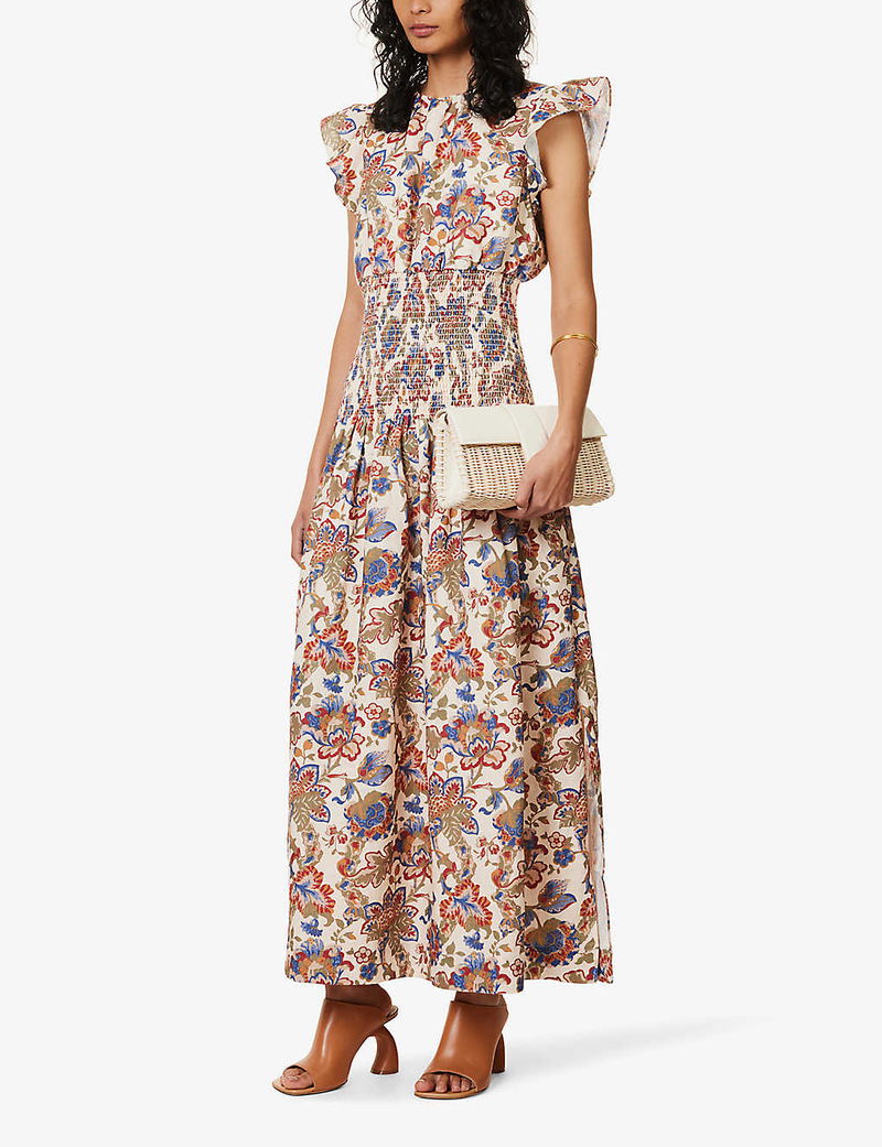 sir bettina linen maxi dress Sir Bettina Linen Maxi Dress In Ivory