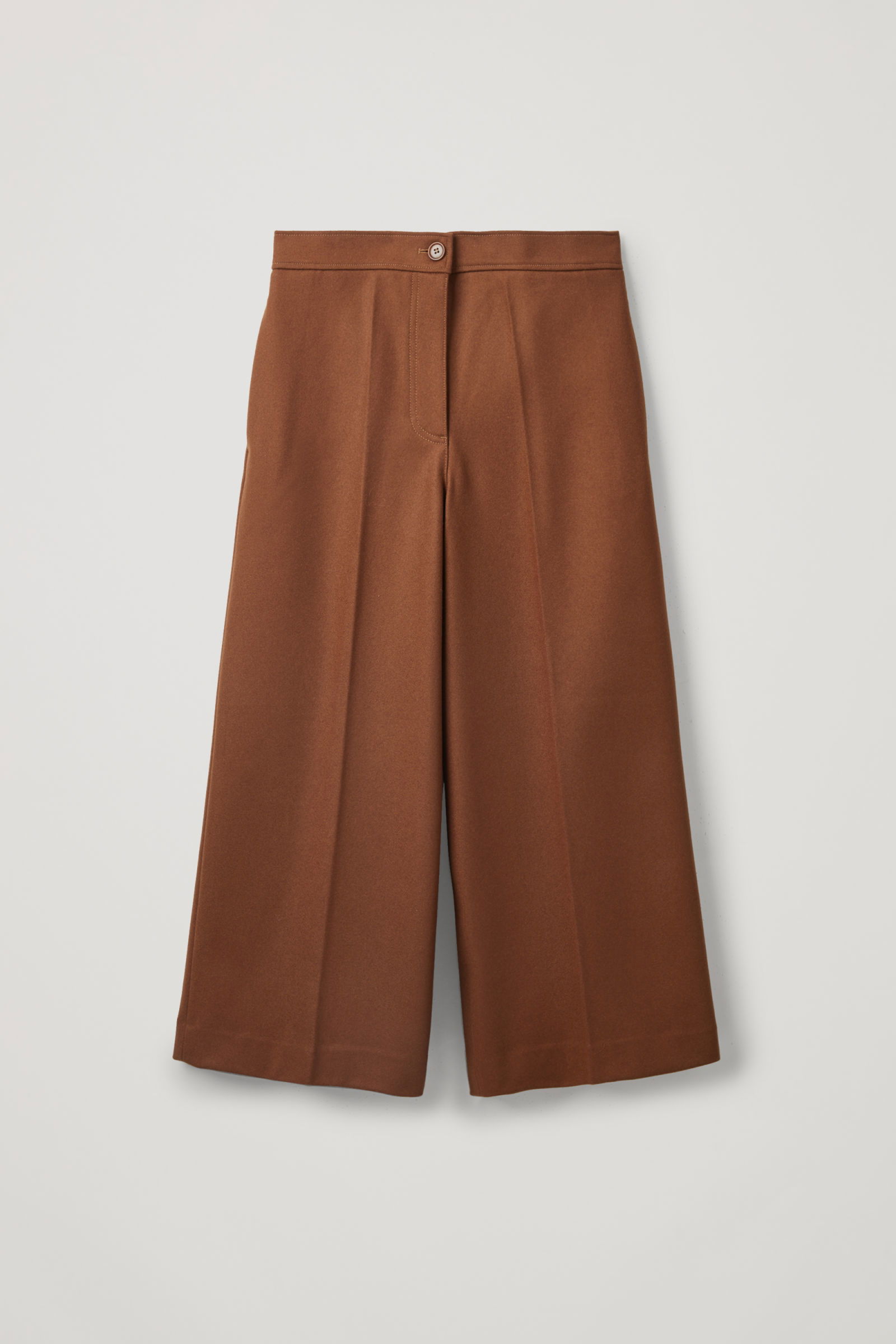 FLARED WOOL TROUSERS - BROWN - COS