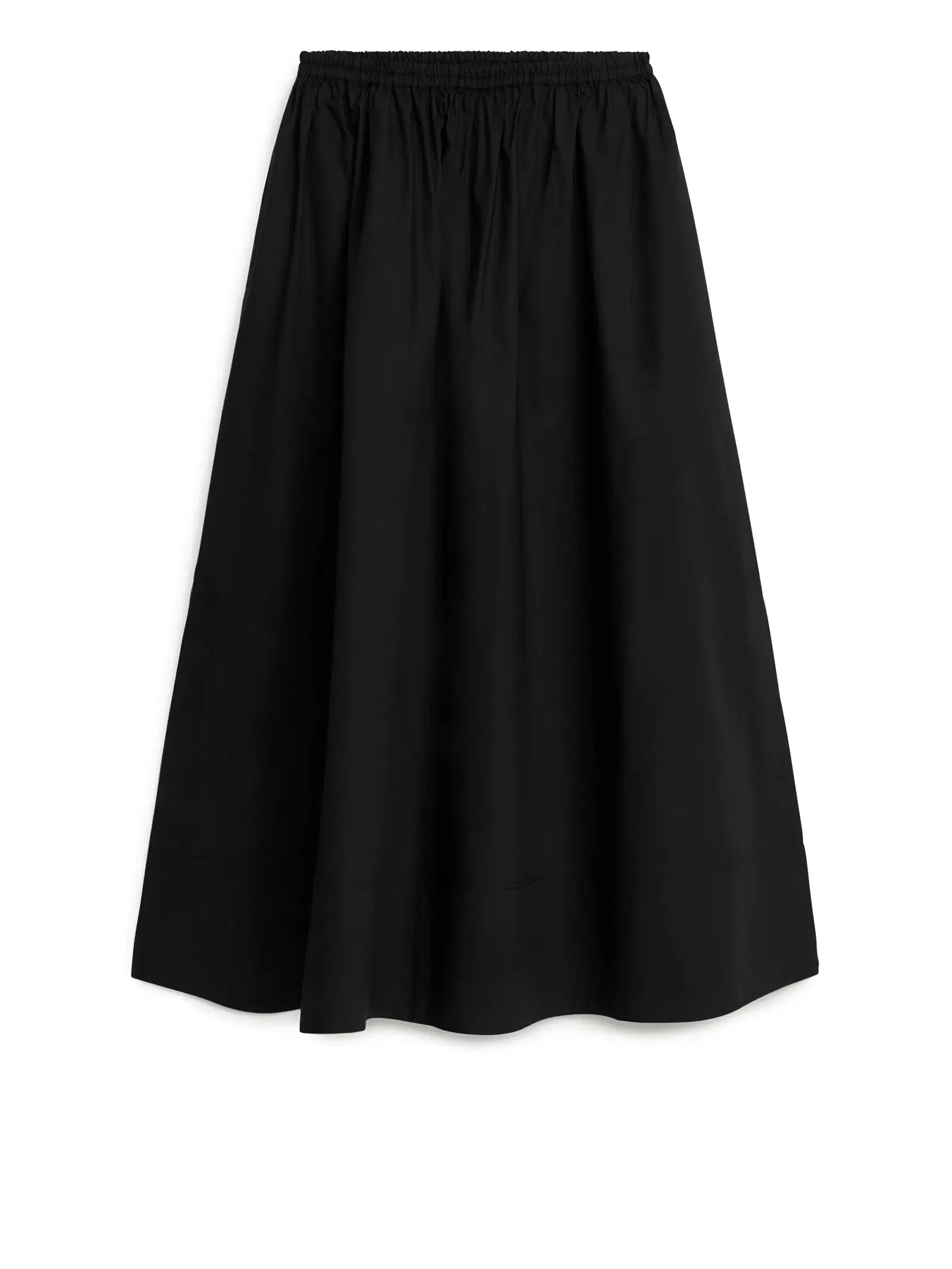 ARKET Maxi Poplin Skirt in Black | Endource