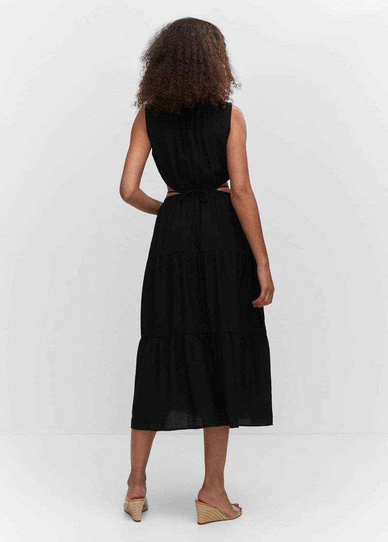 mango flared dress with openings Fit & Flare Cotton Button-Up Maxi Dress main image 0
