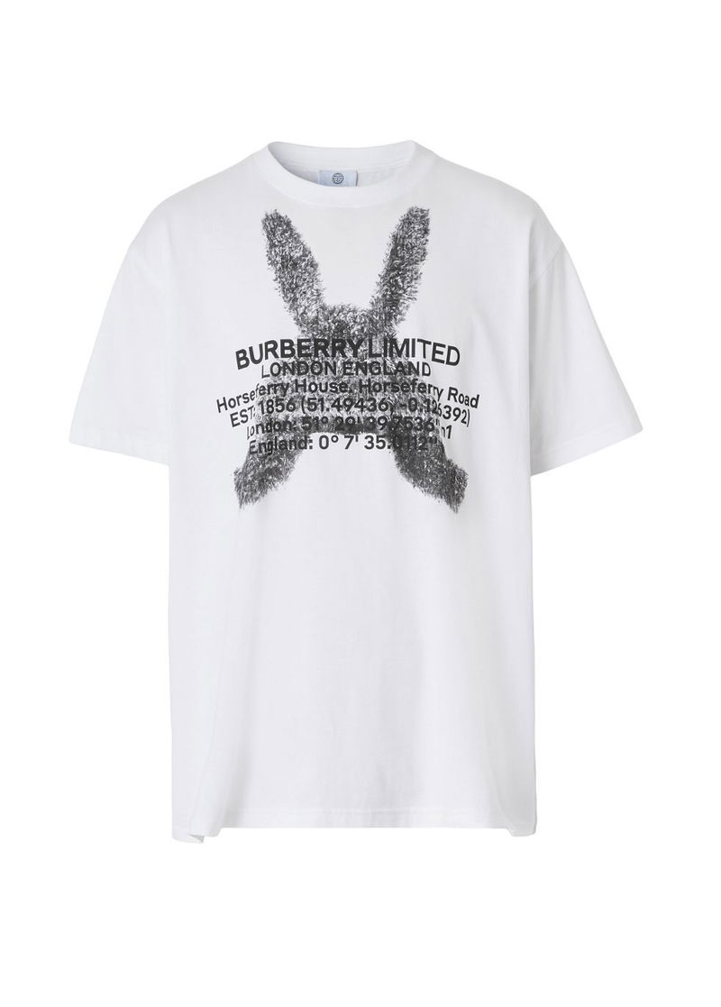 BURBERRY Montage Print Cotton Oversized T-Shirt endource