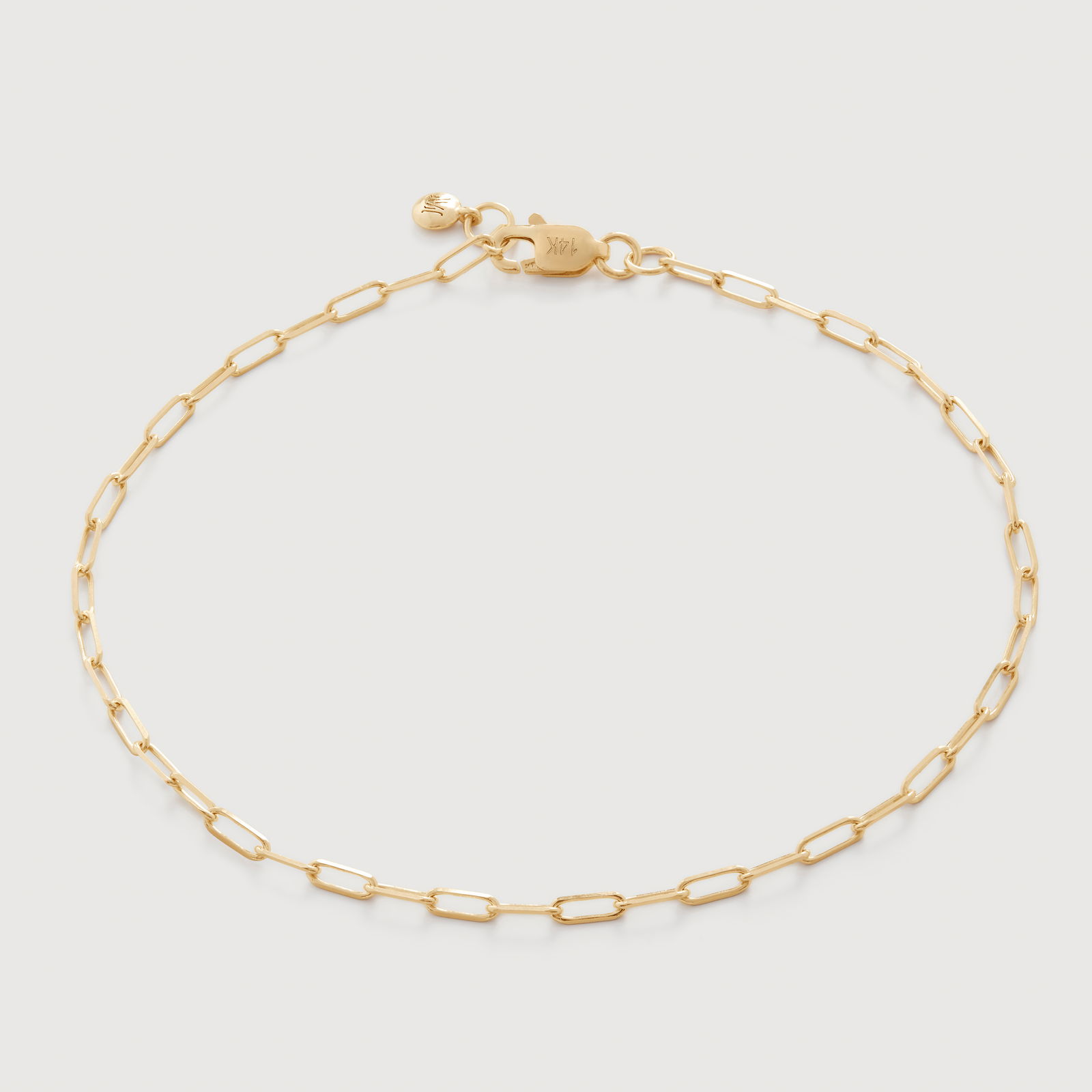 MONICA VINADER Paperclip Chain Bracelet in 14k Solid Gold Endource
