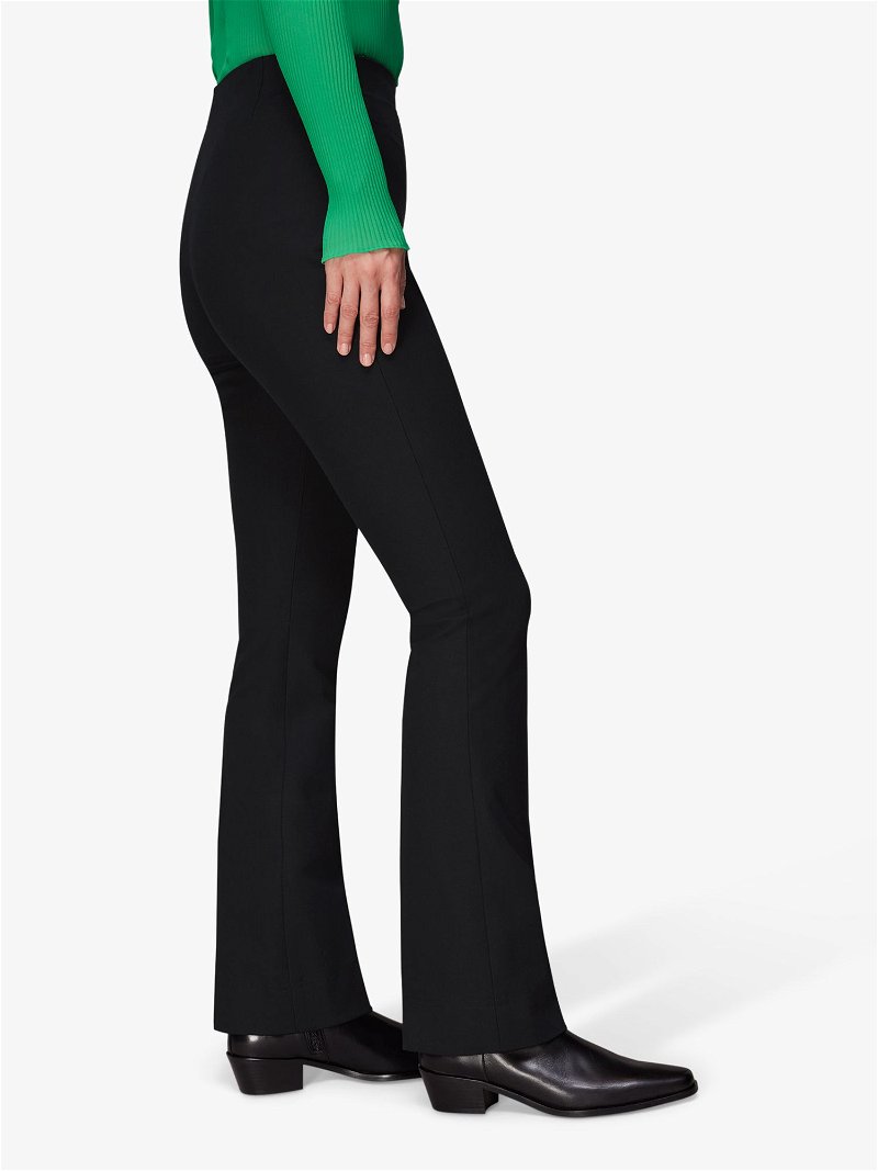 WHISTLES Lucy Kick Flare Trousers in Black
