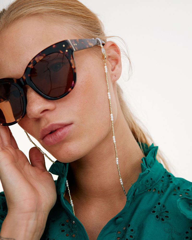 OLIVER BONAS India Gold Faux Pearl Sunglasses Chain endource