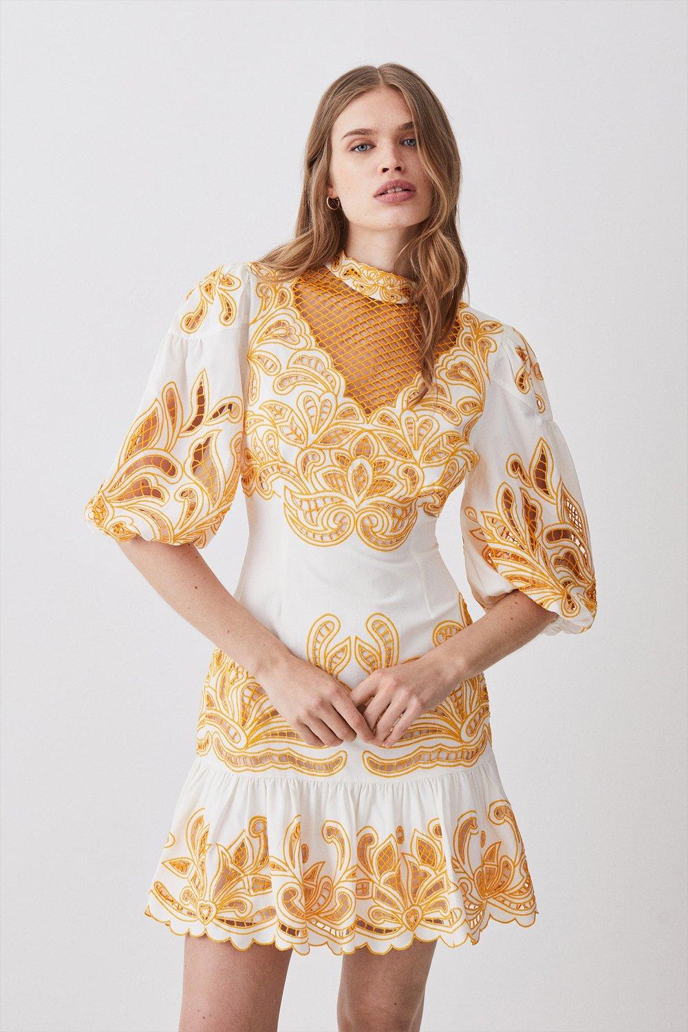 Paradise Cutwork Mini Dress