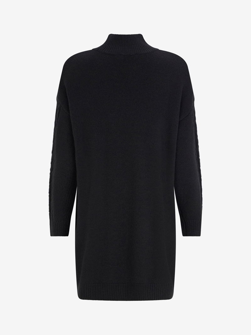 John Lewis ANYDAY Plain Cable Knit Jumper Dress, Black at John Lewis &  Partners