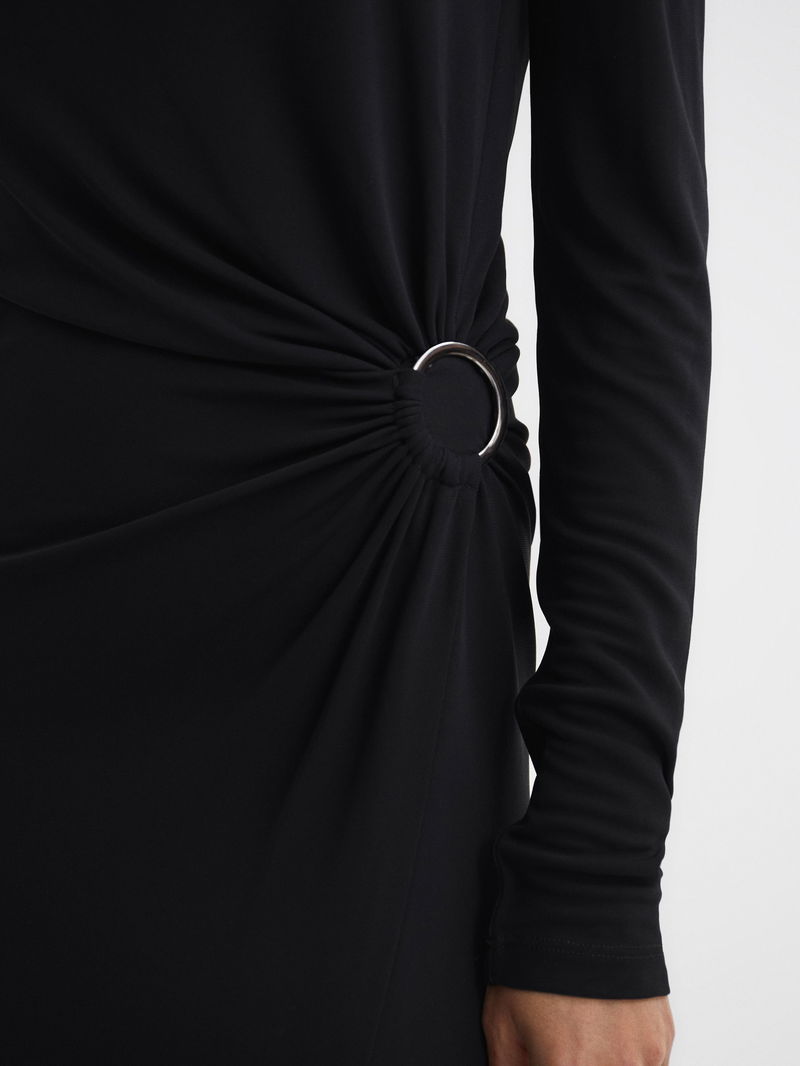 REISS Catalina Cut Out Hardware Detail Jersey Maxi Dress | endource