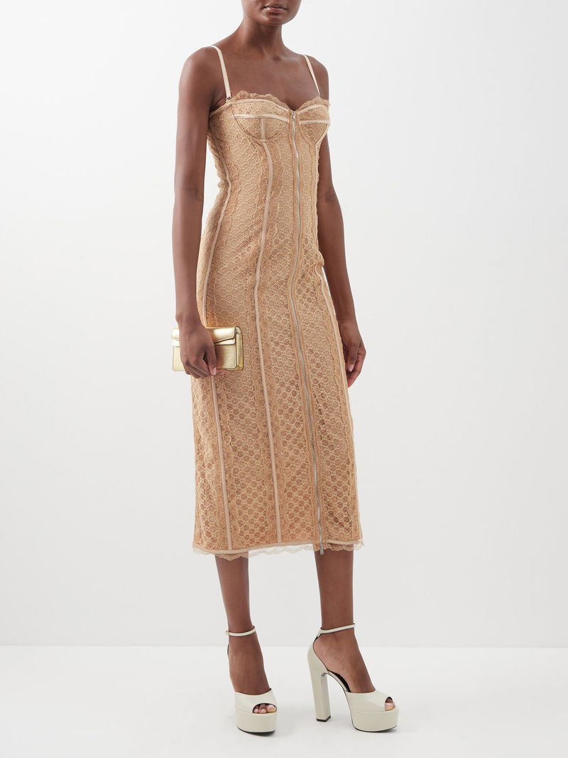 gucci beige dress Louise Midi Dress - Cream main image 1
