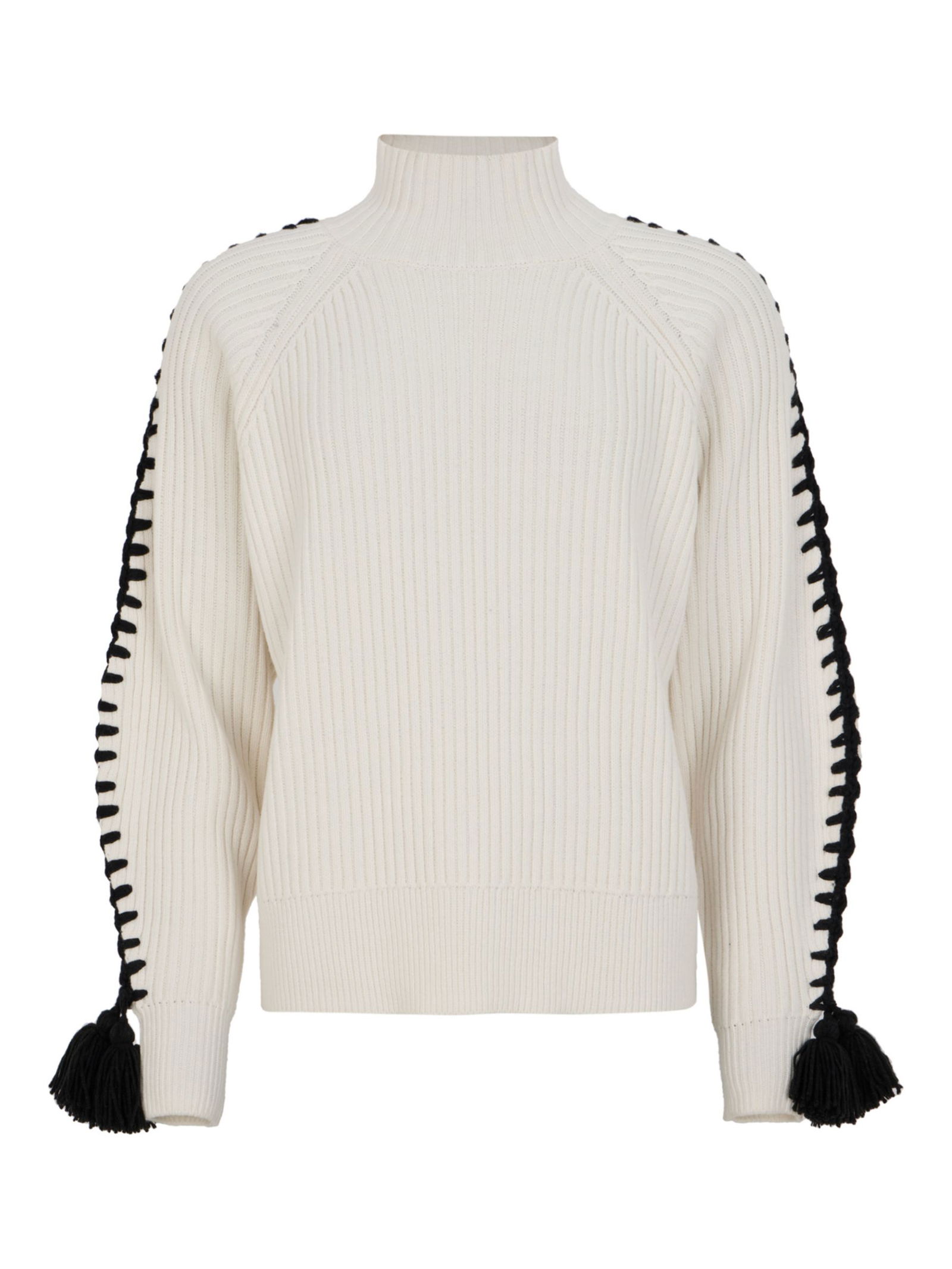 Mint Velvet Stitch Turtleneck Jumper in Ivory | Endource