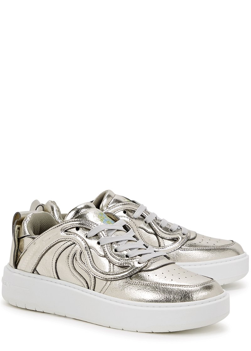 S-Wave Metallic Faux Leather Sneakers