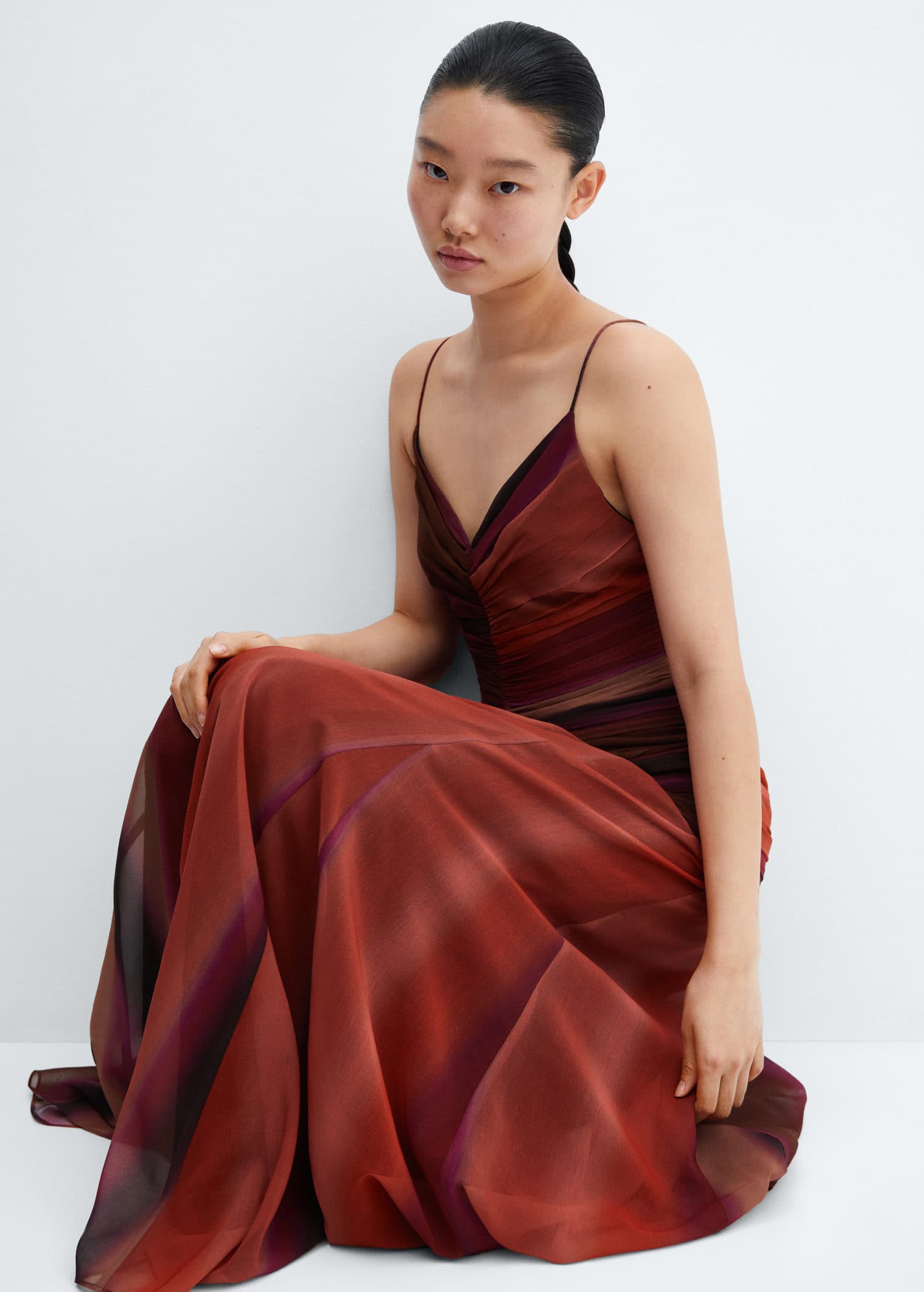 MANGO Gradient Draped Dress