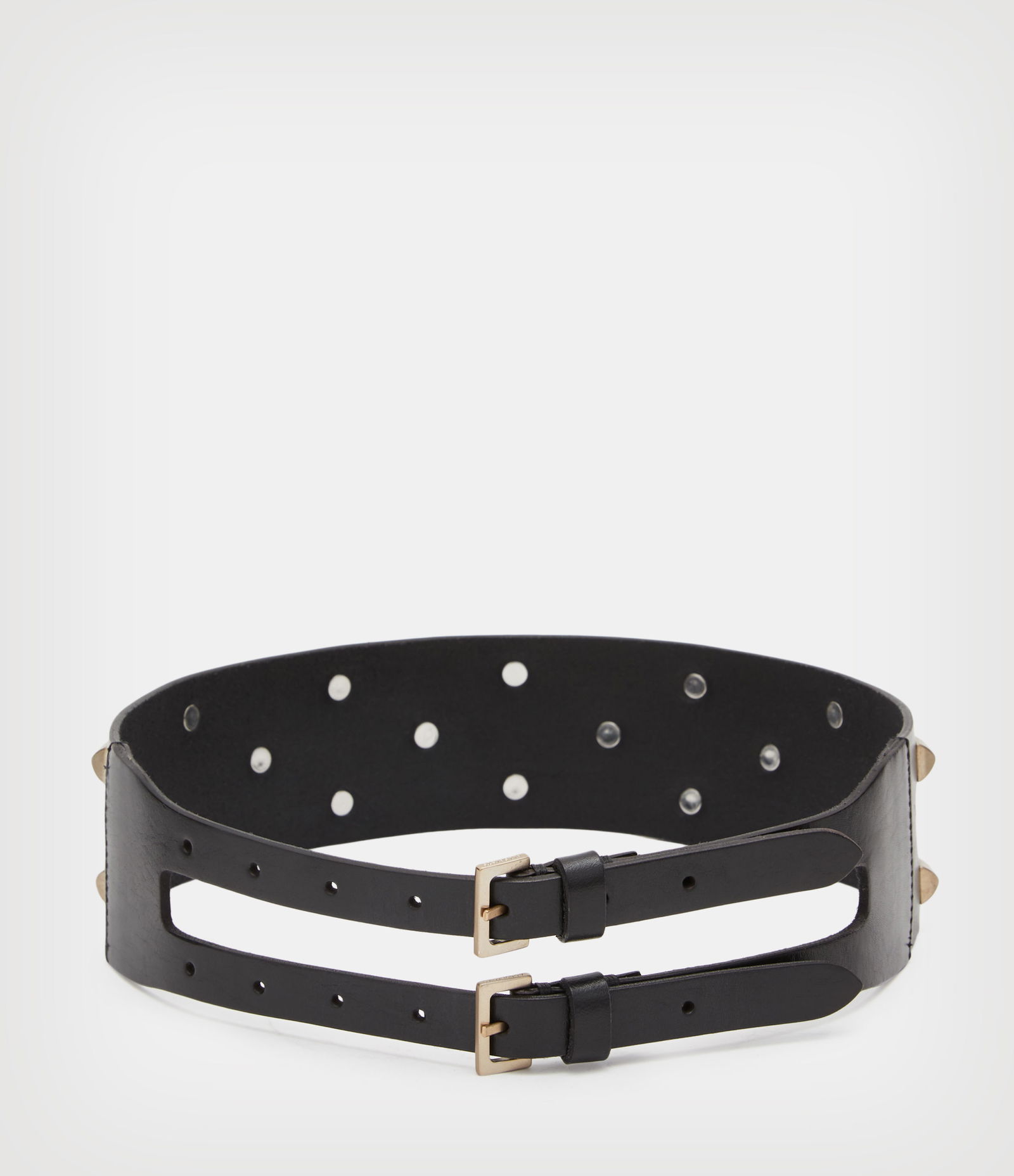 ALLSAINTS Sonia Stud Wide Leather Belt | endource display picture 1
