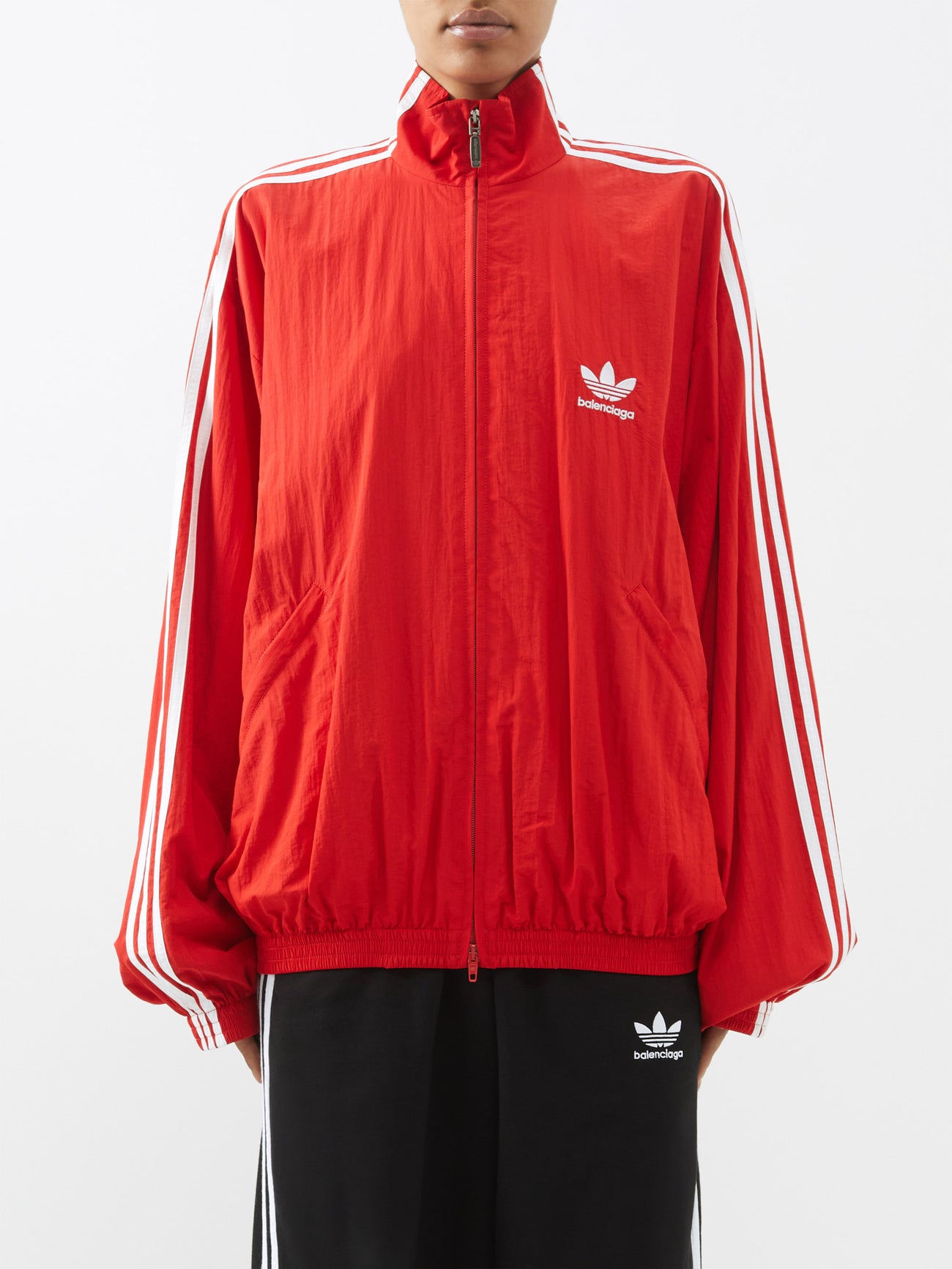 Bella Hadid Balenciaga Adidas BALENCIAGA Balenciaga X Adidas Three-Stripe Track Jacket