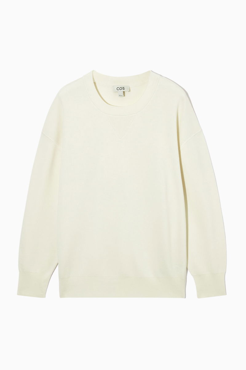 OVERSIZED COTTON-BLEND SHIRT - WHITE - COS