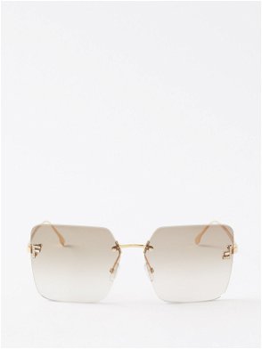 lenshop on X: Crafted in an oversized silhouette, Fendi's square-frame  sunglasses look especially flattering on heart or oval face shapes. The  wide arms are inlaid with graphic panels of tortoiseshell and ivory.